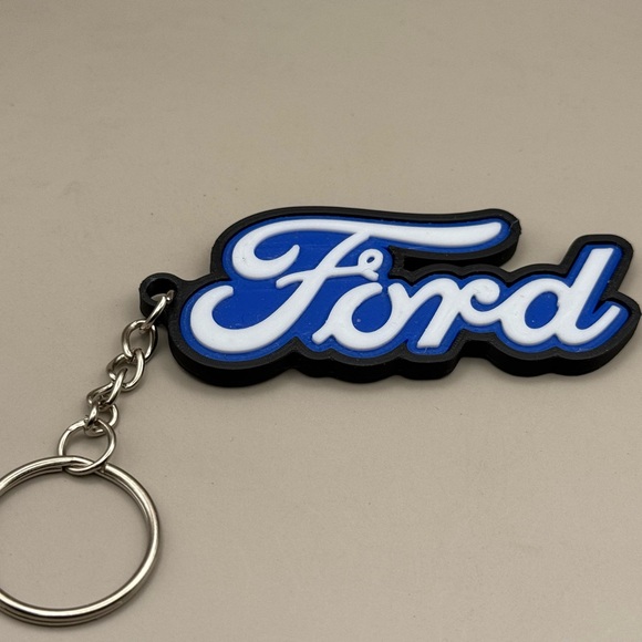 Ford Logo Keychain in Blue and White - Picture 2 of 3